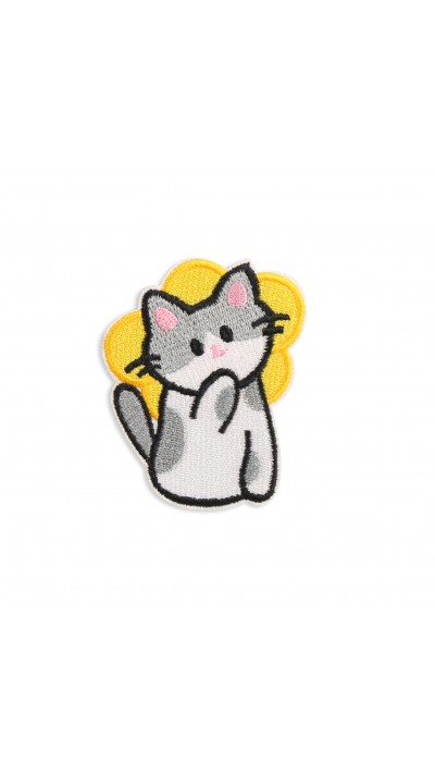Autocollant sticker pour téléphone/tablette/ordinateur brodé en 3D - Shy Cat Autocollant sticker pour téléphone/tablette/ordinateur brodé en 3D - Shy Cat