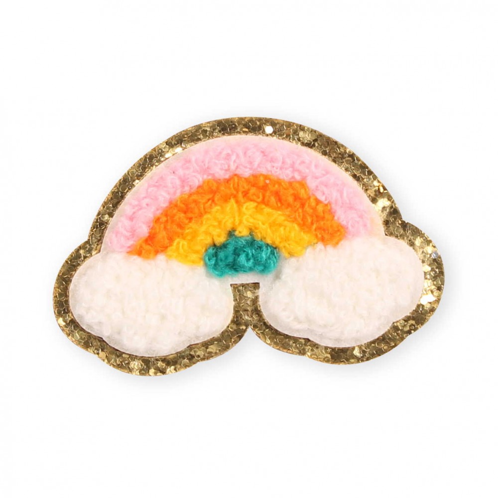 Autocollant sticker pour téléphone/tablette/ordinateur brodé en 3D - Arc-en-ciel doux