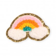 Autocollant sticker pour téléphone/tablette/ordinateur brodé en 3D - Arc-en-ciel doux