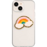 Autocollant sticker pour téléphone/tablette/ordinateur brodé en 3D - Arc-en-ciel doux
