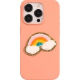 Autocollant sticker pour téléphone/tablette/ordinateur brodé en 3D - Arc-en-ciel doux