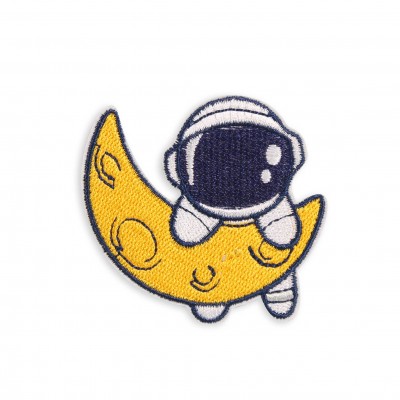Autocollant sticker pour téléphone/tablette/ordinateur brodé en 3D - Astronaut halfmoon