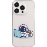 Sticker Aufkleber für Handy/Tablet/Computer 3D gestickt - Astronaut with laptop