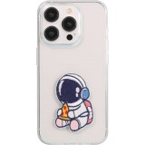 Autocollant sticker pour téléphone/tablette/ordinateur brodé en 3D - Astronaut with pizza