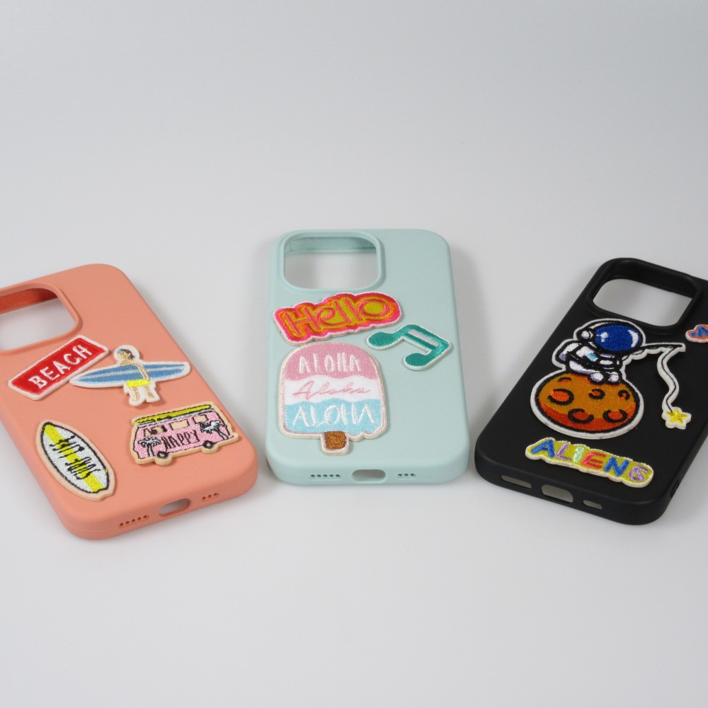 Autocollant sticker pour téléphone/tablette/ordinateur brodé en 3D - Boucle rose foncé