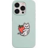 Autocollant sticker pour téléphone/tablette/ordinateur brodé en 3D - Cat with Strawberry