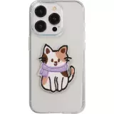 Autocollant sticker pour téléphone/tablette/ordinateur brodé en 3D - Cat with scarf