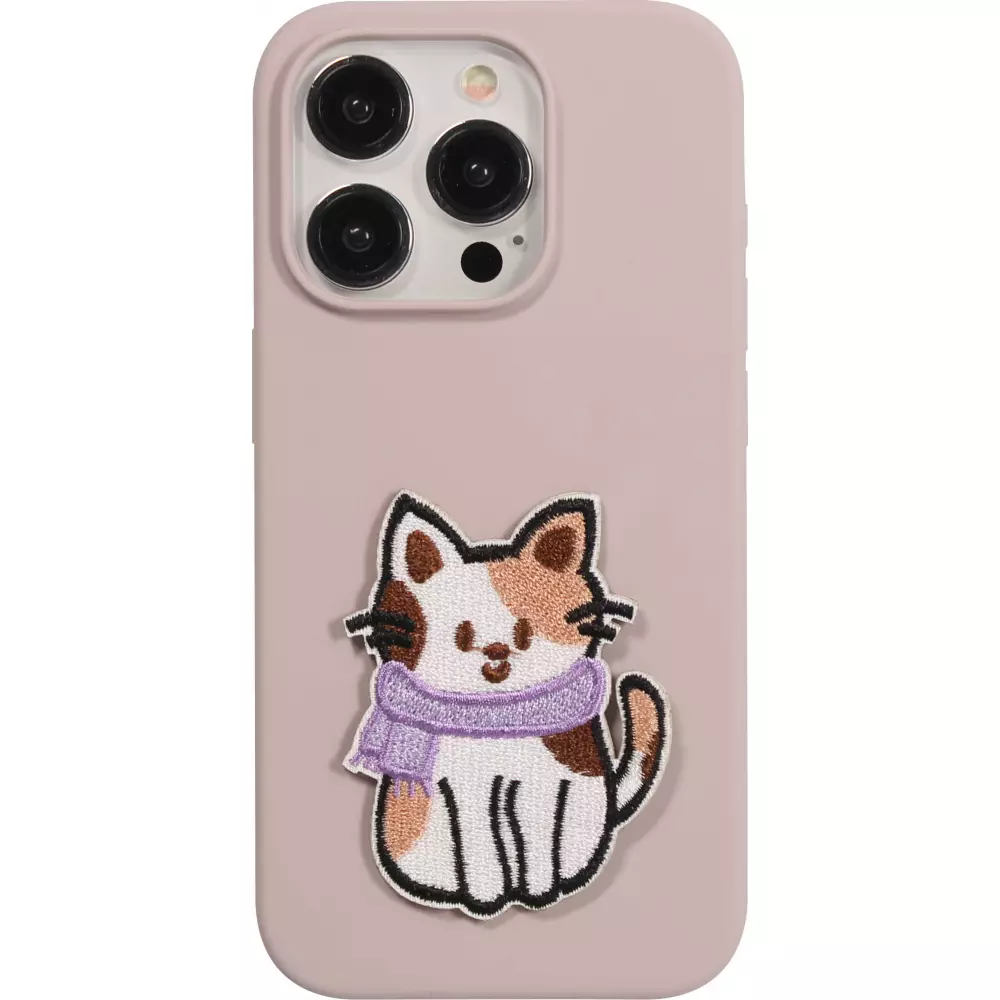Autocollant sticker pour téléphone/tablette/ordinateur brodé en 3D - Cat with scarf