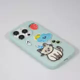 Autocollant sticker pour téléphone/tablette/ordinateur brodé en 3D - Cat with scarf