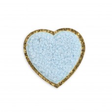 Autocollant sticker pour téléphone/tablette/ordinateur brodé en 3D - Coeur bleu