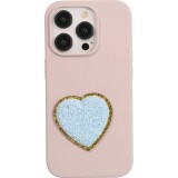 Autocollant sticker pour téléphone/tablette/ordinateur brodé en 3D - Coeur bleu