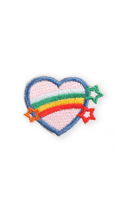 Autocollant sticker pour téléphone/tablette/ordinateur brodé en 3D - Coeur étoiles filantes