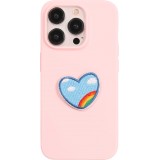 Autocollant sticker pour téléphone/tablette/ordinateur brodé en 3D - Coeur rainbow