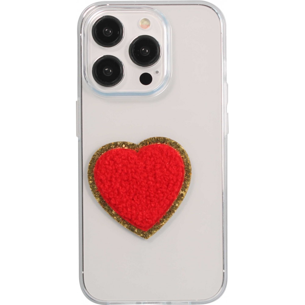 Autocollant sticker pour téléphone/tablette/ordinateur brodé en 3D - Coeur rouge