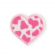 Autocollant sticker pour téléphone/tablette/ordinateur brodé en 3D - Coeur tacheté rose