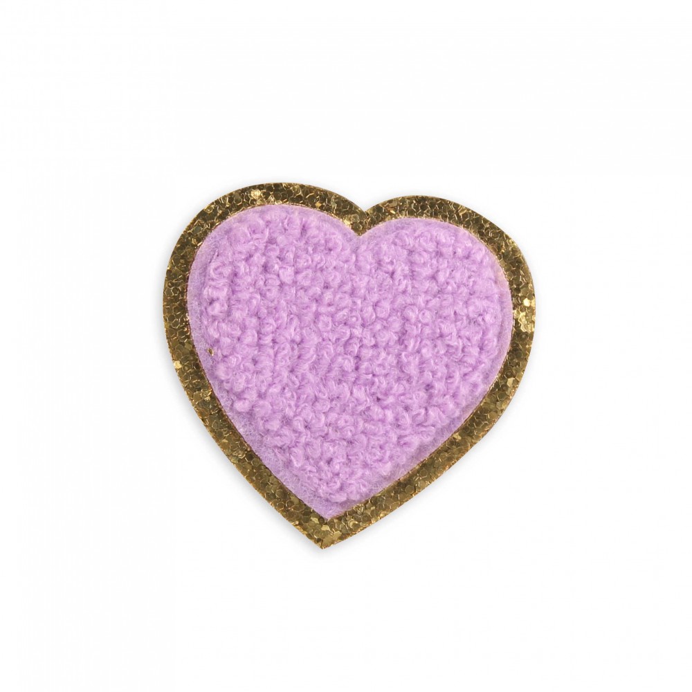 Autocollant sticker pour téléphone/tablette/ordinateur brodé en 3D - Coeur violet