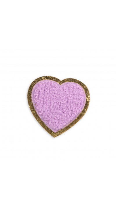 Autocollant sticker pour téléphone/tablette/ordinateur brodé en 3D - Coeur violet