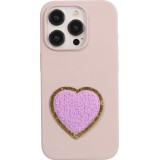 Autocollant sticker pour téléphone/tablette/ordinateur brodé en 3D - Coeur violet