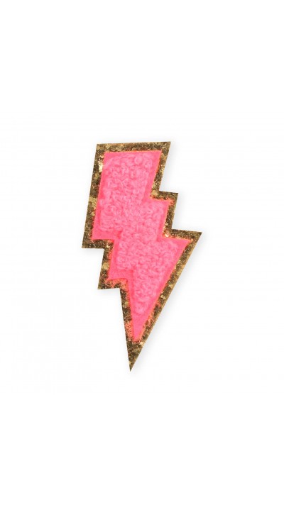 Autocollant sticker pour téléphone/tablette/ordinateur brodé en 3D - Éclair rose