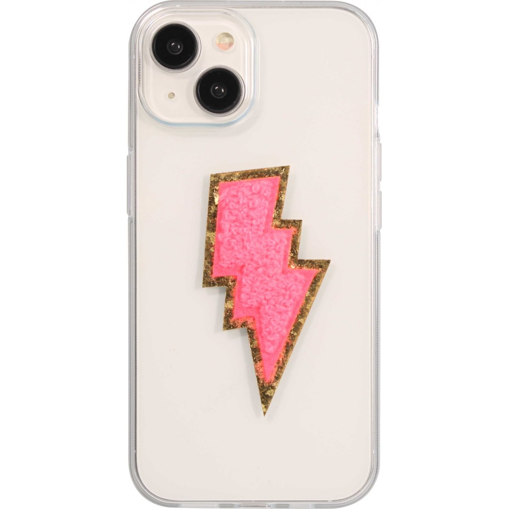 Autocollant sticker pour téléphone/tablette/ordinateur brodé en 3D - Éclair rose
