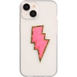 Autocollant sticker pour téléphone/tablette/ordinateur brodé en 3D - Éclair rose