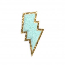 Sticker Aufkleber für Handy/Tablet/Computer 3D gestickt - Blitz türkis