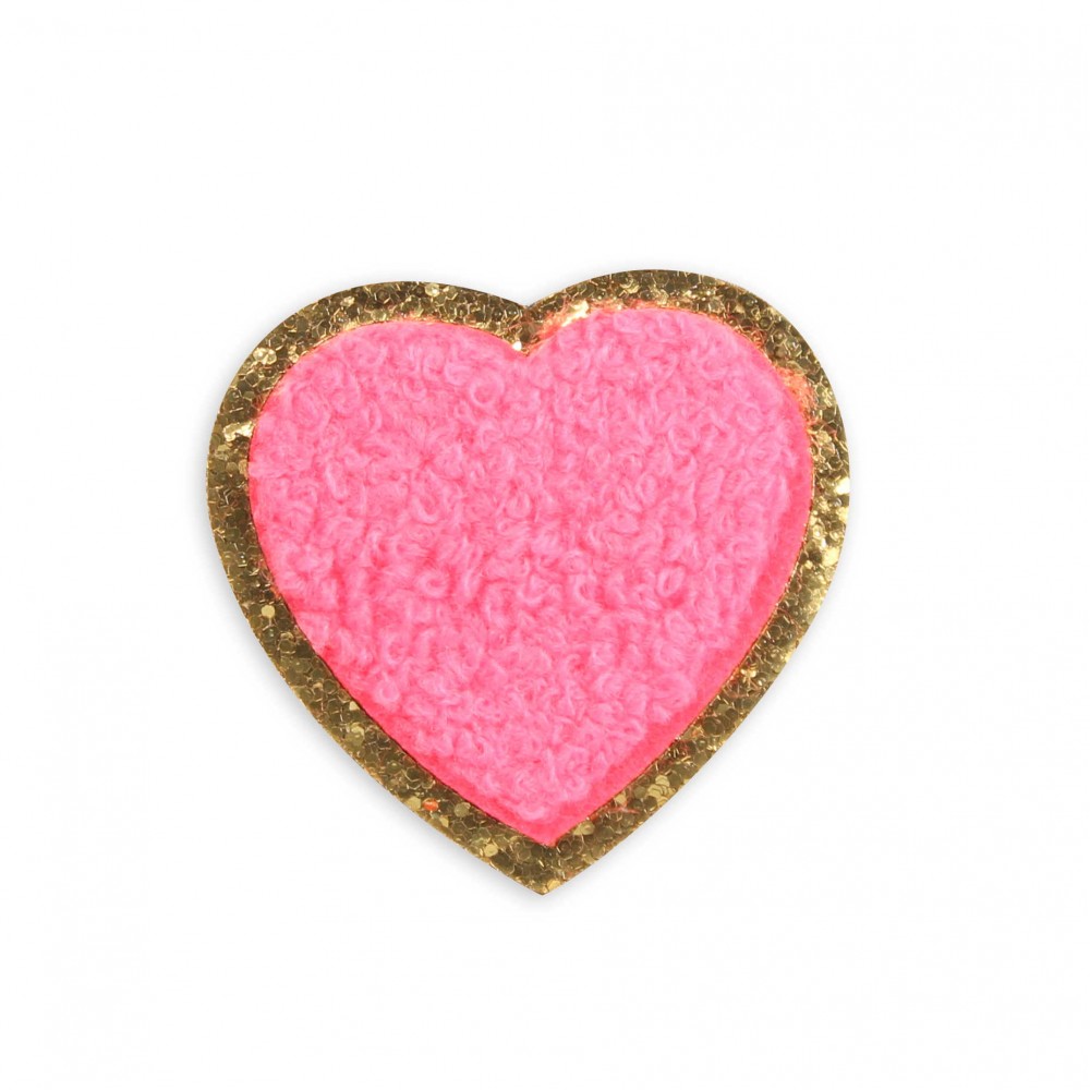 Sticker Aufkleber für Handy/Tablet/Computer 3D gestickt - Heart rosa