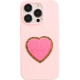 Sticker Aufkleber für Handy/Tablet/Computer 3D gestickt - Heart rosa
