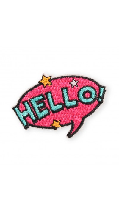 Autocollant sticker pour téléphone/tablette/ordinateur brodé en 3D - Hello