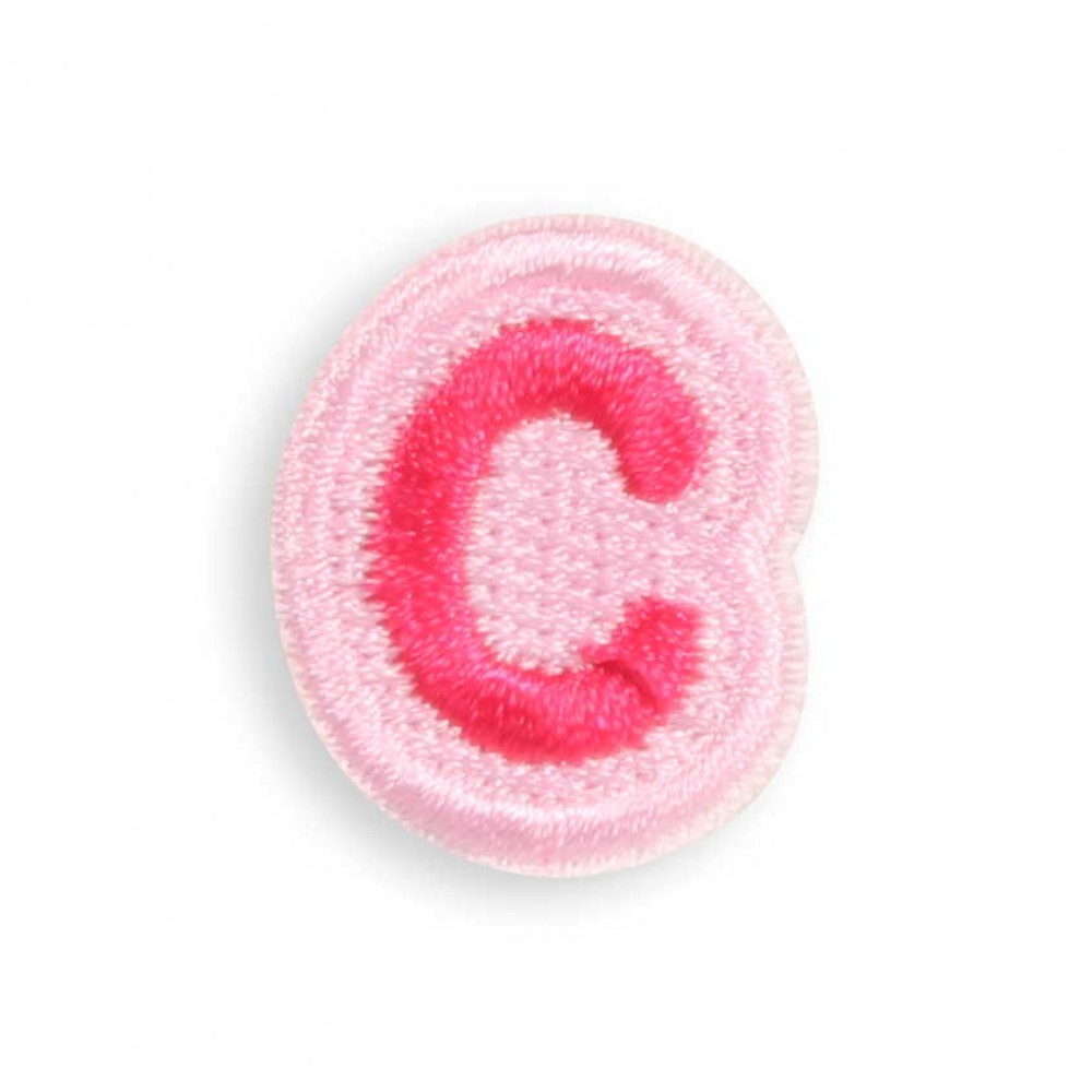 Autocollant sticker pour téléphone/tablette/ordinateur brodé en 3D - Lettre Mini C
