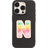 Autocollant sticker pour téléphone/tablette/ordinateur brodé en 3D - Lettre N