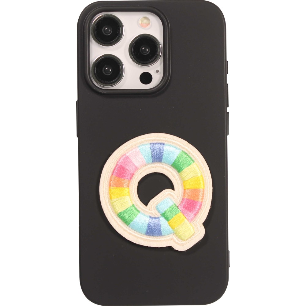 Autocollant sticker pour téléphone/tablette/ordinateur brodé en 3D - Lettre Q