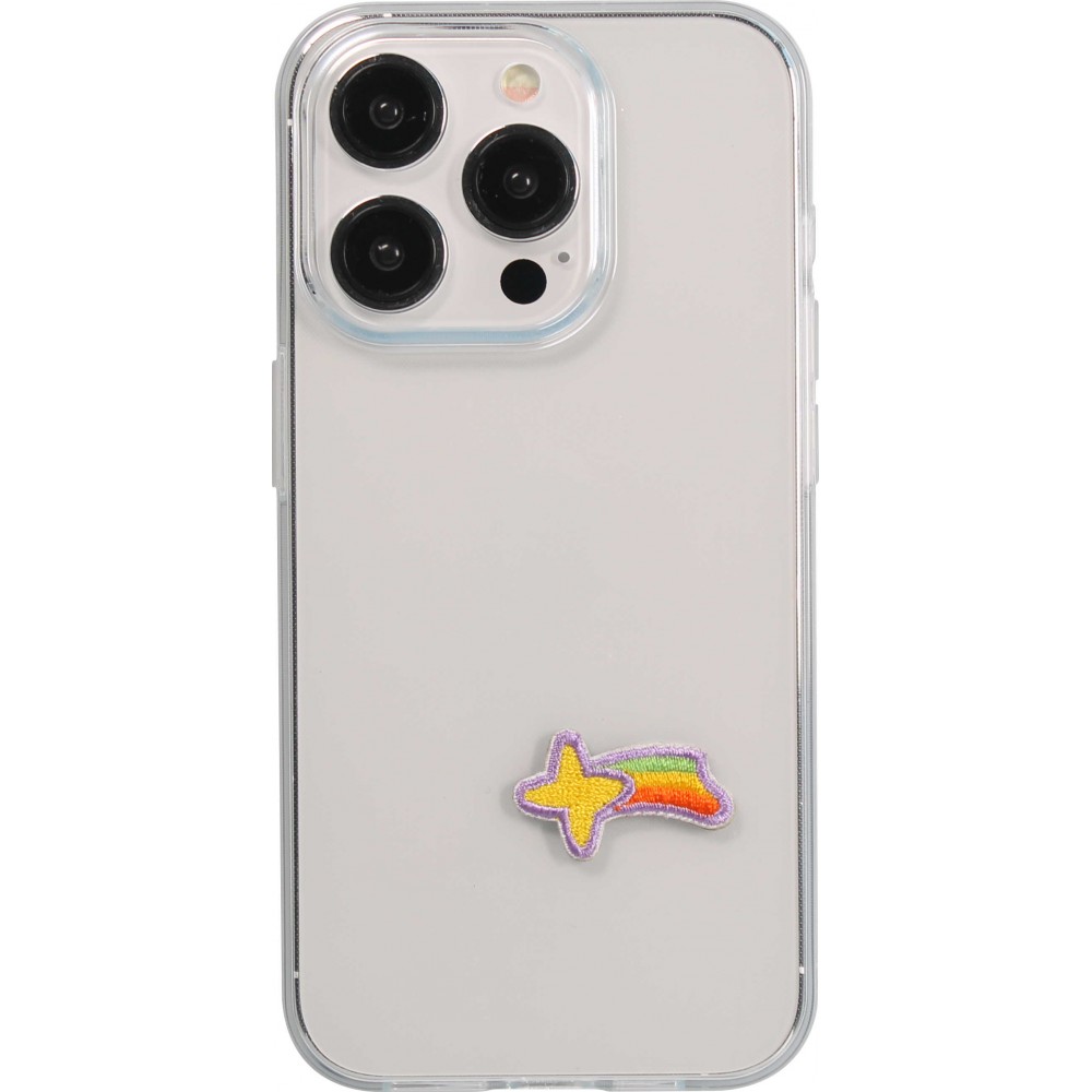 Autocollant sticker pour téléphone/tablette/ordinateur brodé en 3D - Rainbow Shooting Star