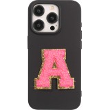 Autocollant sticker pour téléphone/tablette/ordinateur brodé en 3D rose foncé - Lettre A