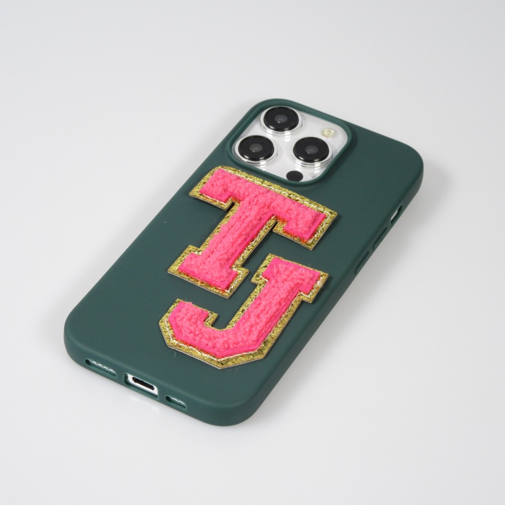 Autocollant sticker pour téléphone/tablette/ordinateur brodé en 3D rose foncé - Lettre A