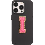 Autocollant sticker pour téléphone/tablette/ordinateur brodé en 3D rose foncé - Lettre I