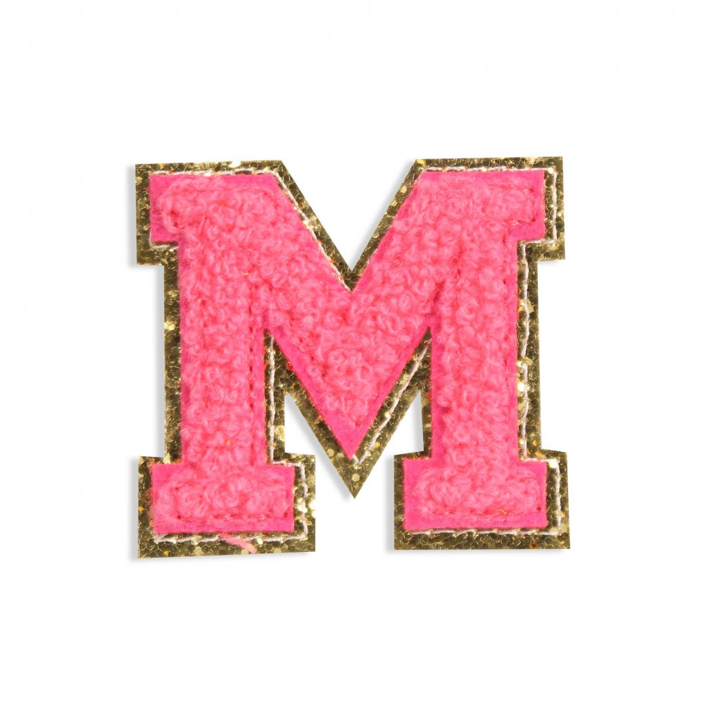 Autocollant sticker pour téléphone/tablette/ordinateur brodé en 3D rose foncé - Lettre M