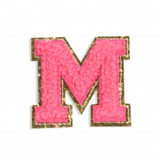 Autocollant sticker pour téléphone/tablette/ordinateur brodé en 3D rose foncé - Lettre M