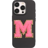 Autocollant sticker pour téléphone/tablette/ordinateur brodé en 3D rose foncé - Lettre M