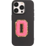 Autocollant sticker pour téléphone/tablette/ordinateur brodé en 3D rose foncé - Lettre O