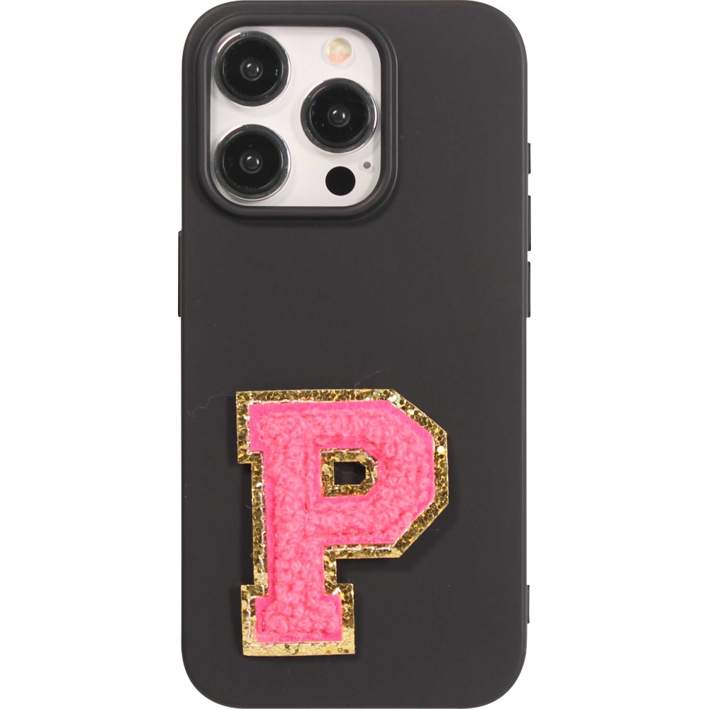 Sticker Aufkleber für Handy/Tablet/Computer 3D gestickt Dunkelrosa - Buchstabe P