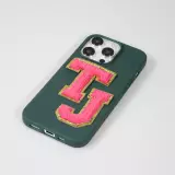 Sticker Aufkleber für Handy/Tablet/Computer 3D gestickt Dunkelrosa - Buchstabe P