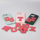 Sticker Aufkleber für Handy/Tablet/Computer 3D gestickt Dunkelrosa - Buchstabe P