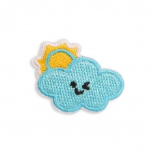 Autocollant sticker pour téléphone/tablette/ordinateur brodé en 3D - Smiley Cloud Sun