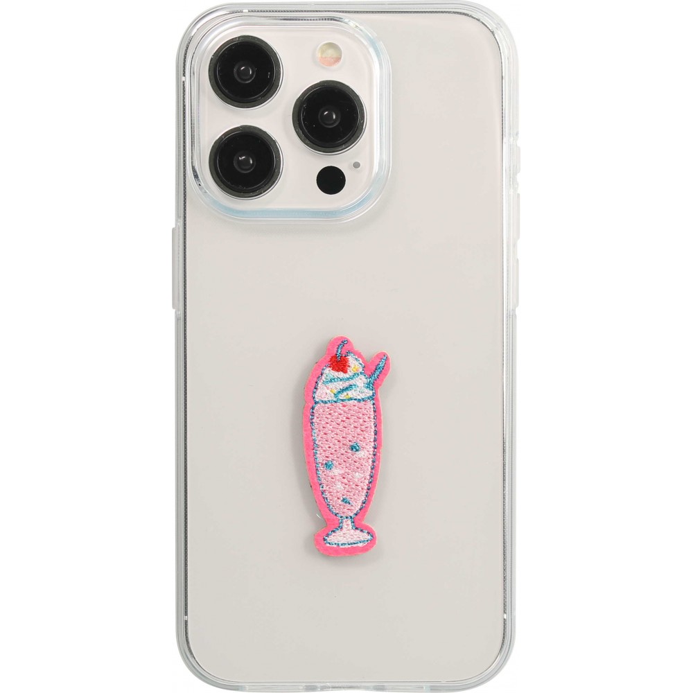 Autocollant sticker pour téléphone/tablette/ordinateur brodé en 3D - Strawberry Ice Cream Drink