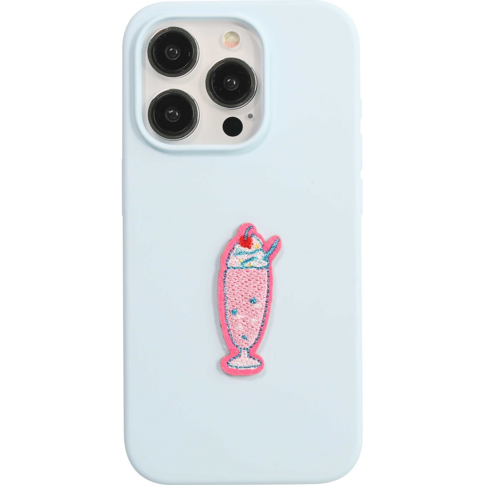 Autocollant sticker pour téléphone/tablette/ordinateur brodé en 3D - Strawberry Ice Cream Drink