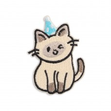 Autocollant sticker pour téléphone/tablette/ordinateur brodé en 3D - The party cat