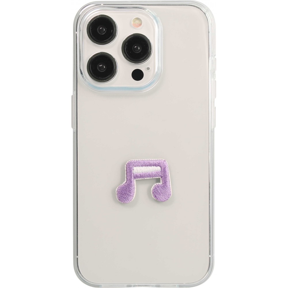 Autocollant sticker pour téléphone/tablette/ordinateur brodé en 3D - Violet music note