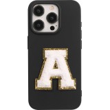 Autocollant sticker pour téléphone/tablette/ordinateur brodé en 3D blanc - Lettre A
