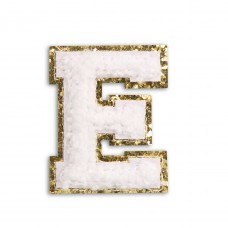 Autocollant sticker pour téléphone/tablette/ordinateur brodé en 3D blanc - Lettre E